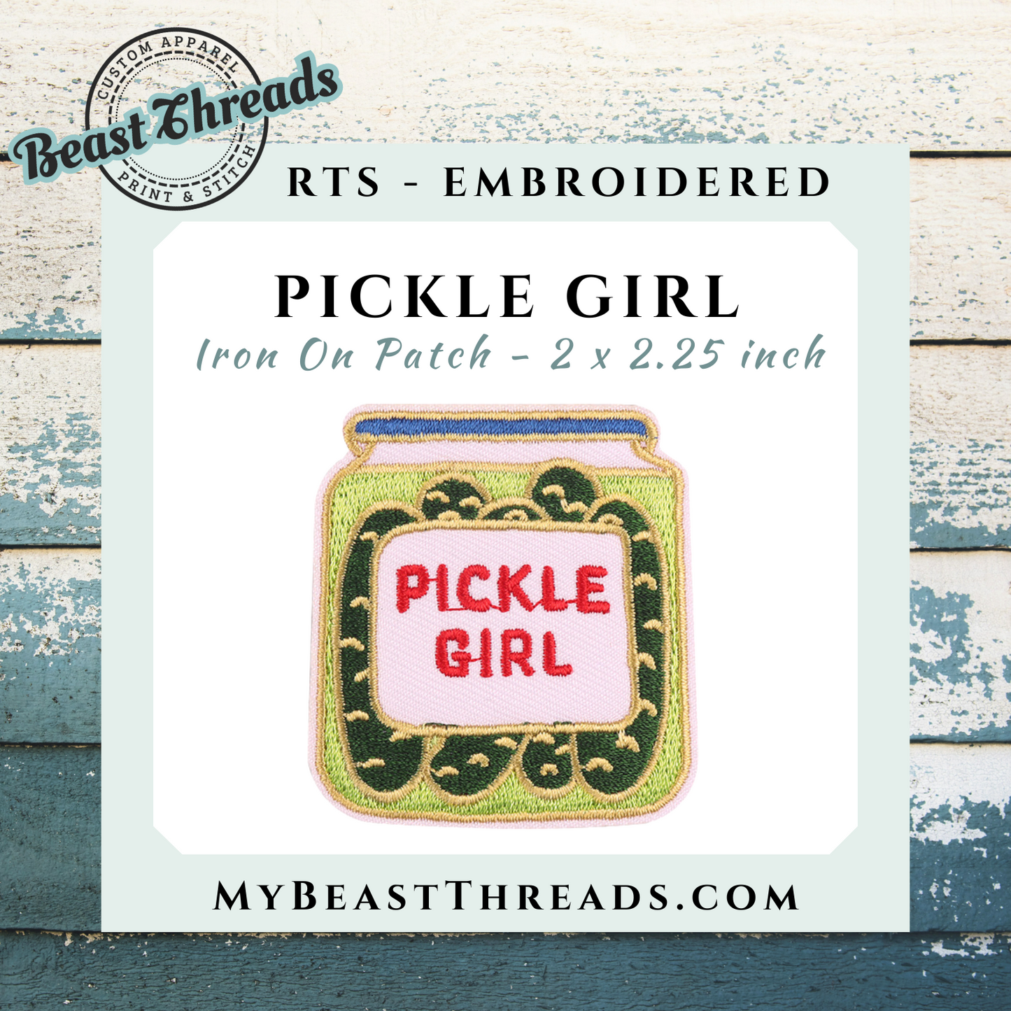 Pickle Girl Embroidered Patch- RTS