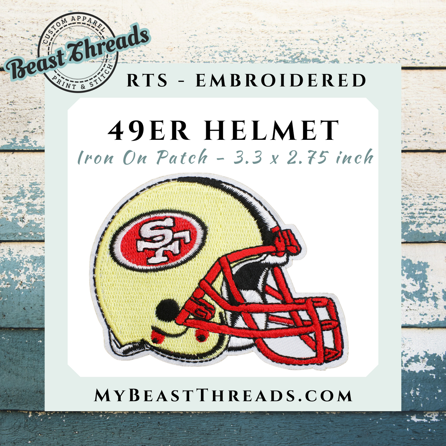 49ers Helmet Embroidered Patch- RTS
