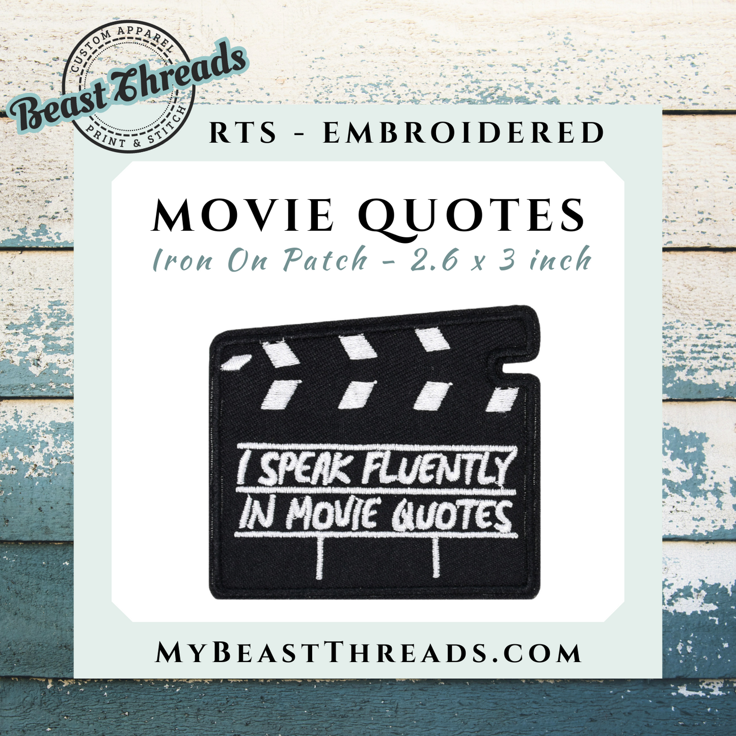 Movie Quotes Embroidered Patch- RTS