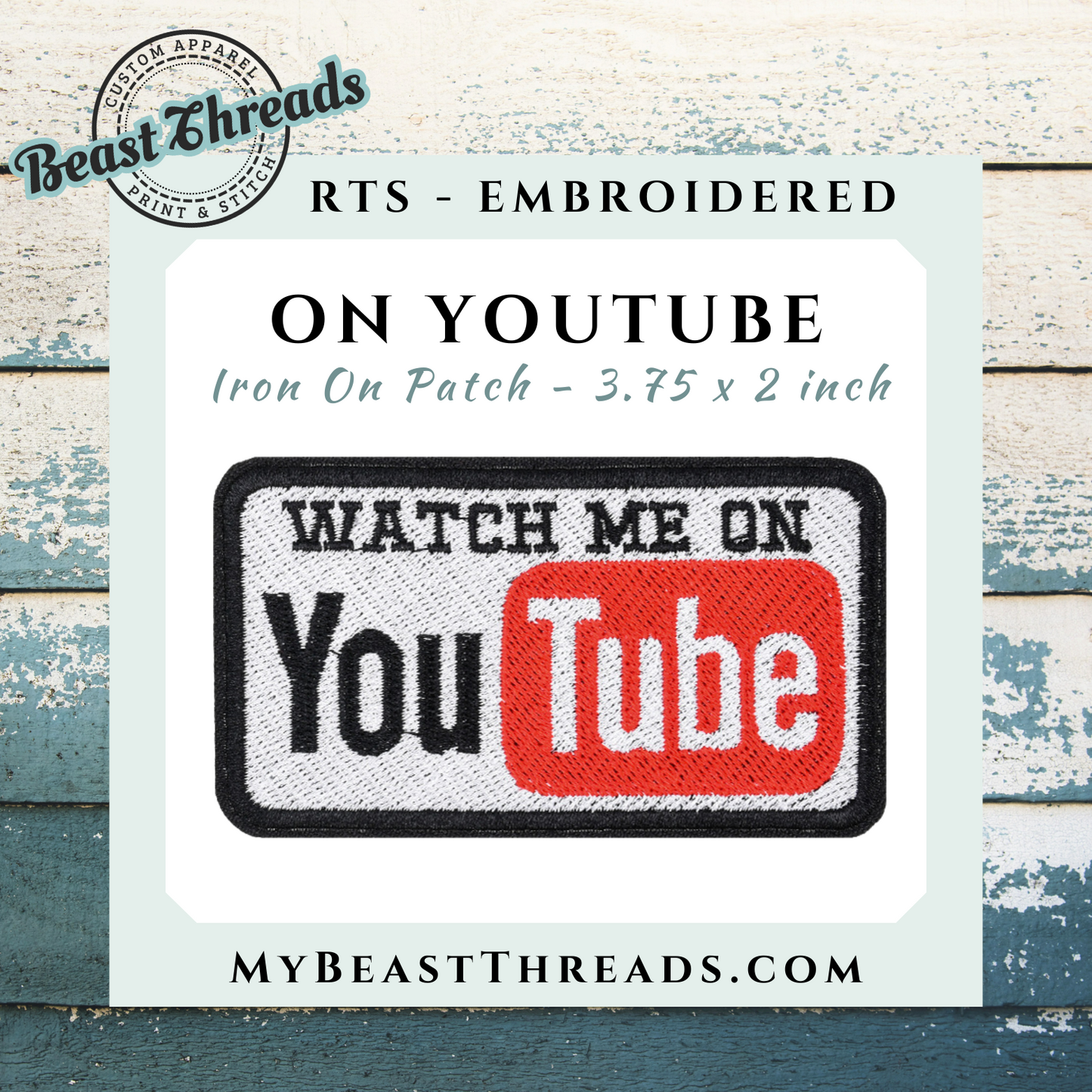 On YouTube Embroidered Patch- RTS