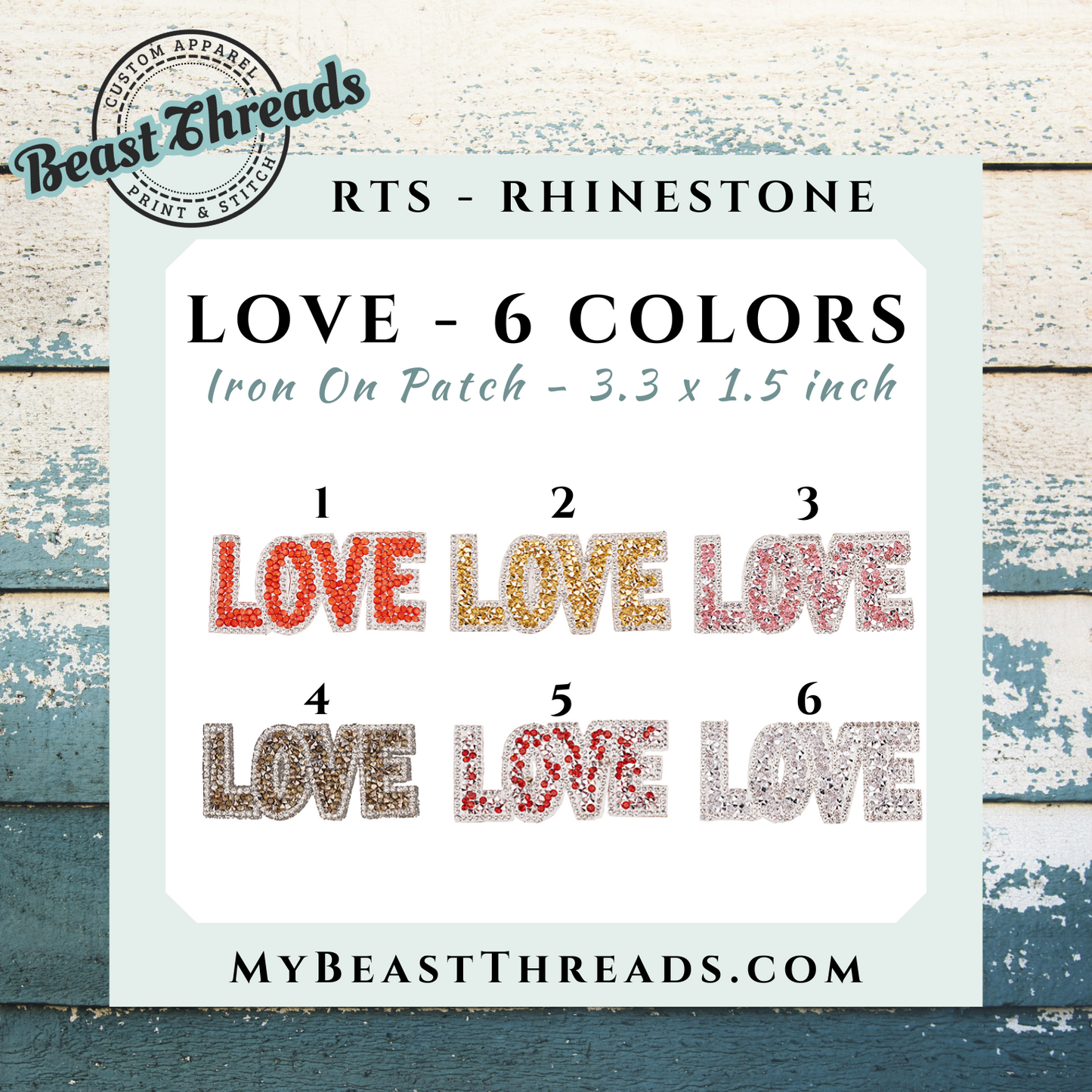 Love Rhinestone Patch- RTS