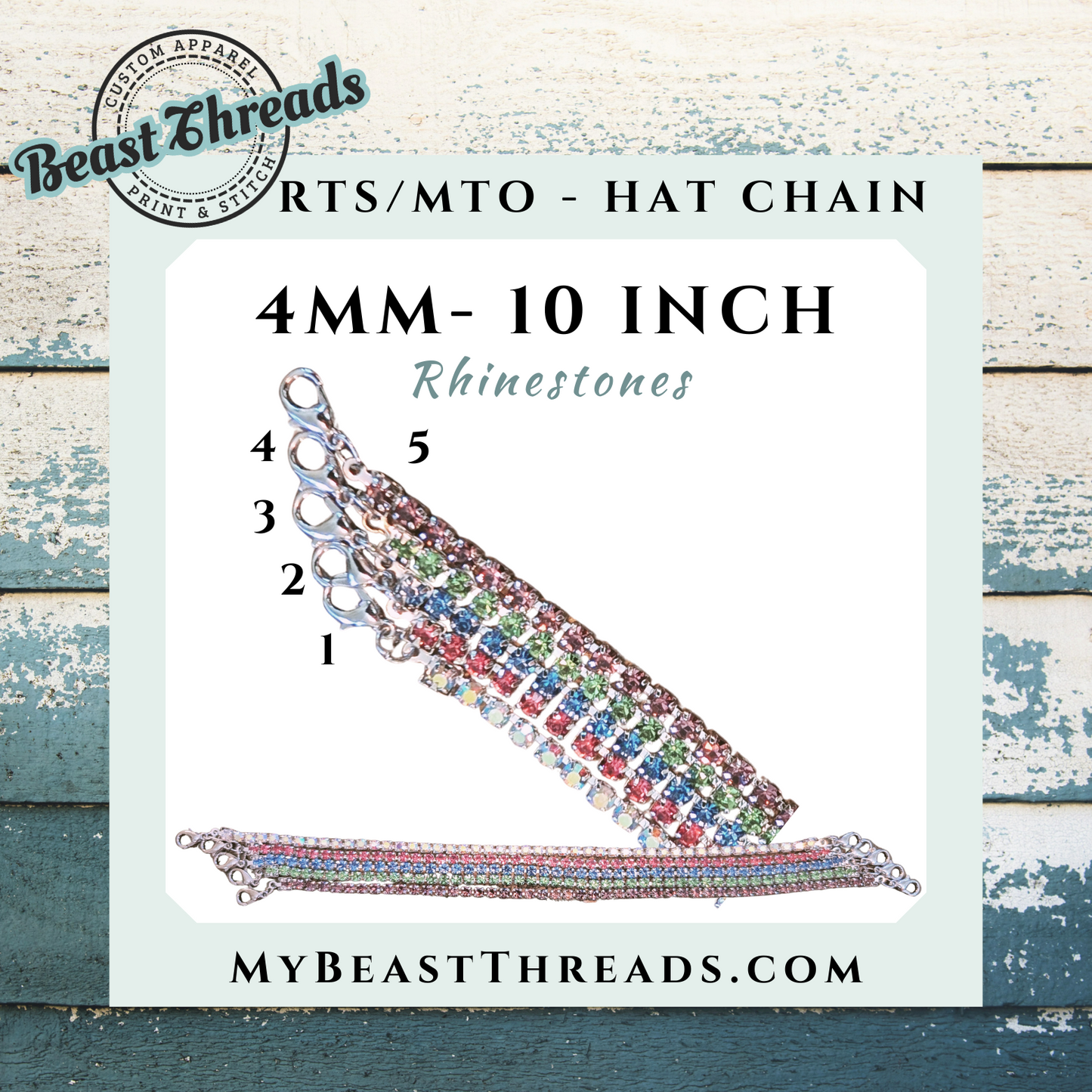 4mm - 10 Inch Hat Chains 2