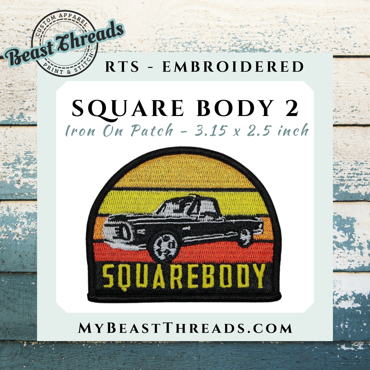 Square Body 2 Embroidered Patch- RTS
