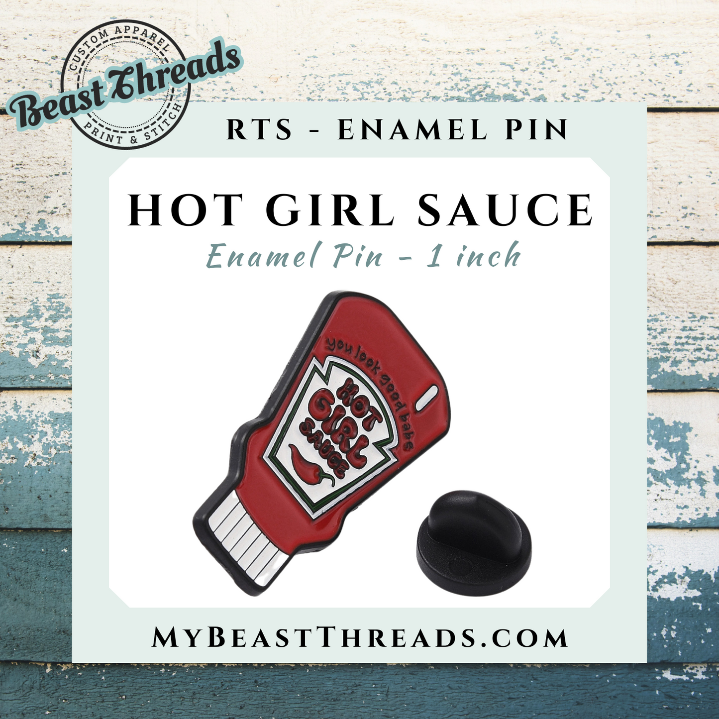 Hot Girl Sauce Enamel Pin