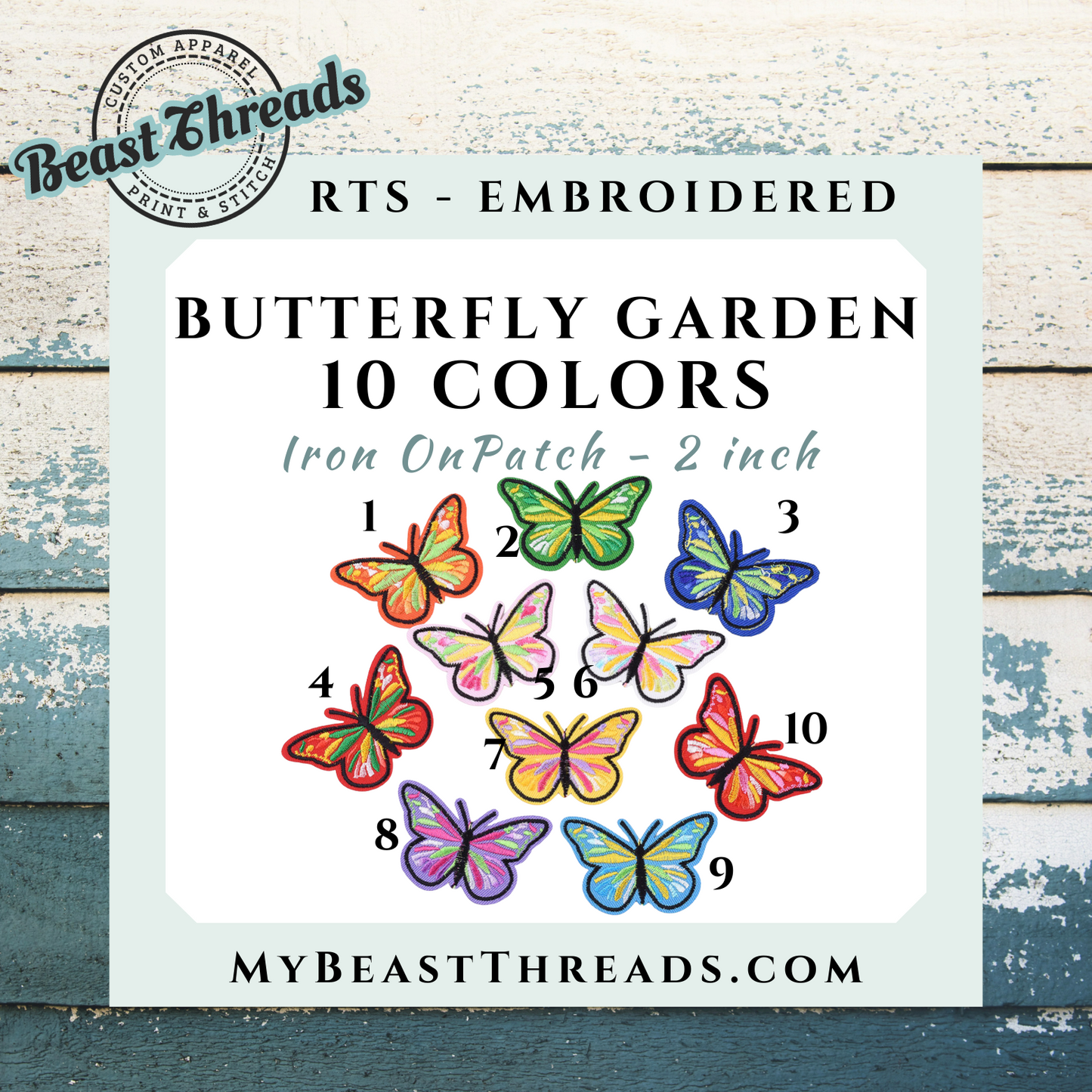 Butterfly Garden Embroidered Patch- RTS
