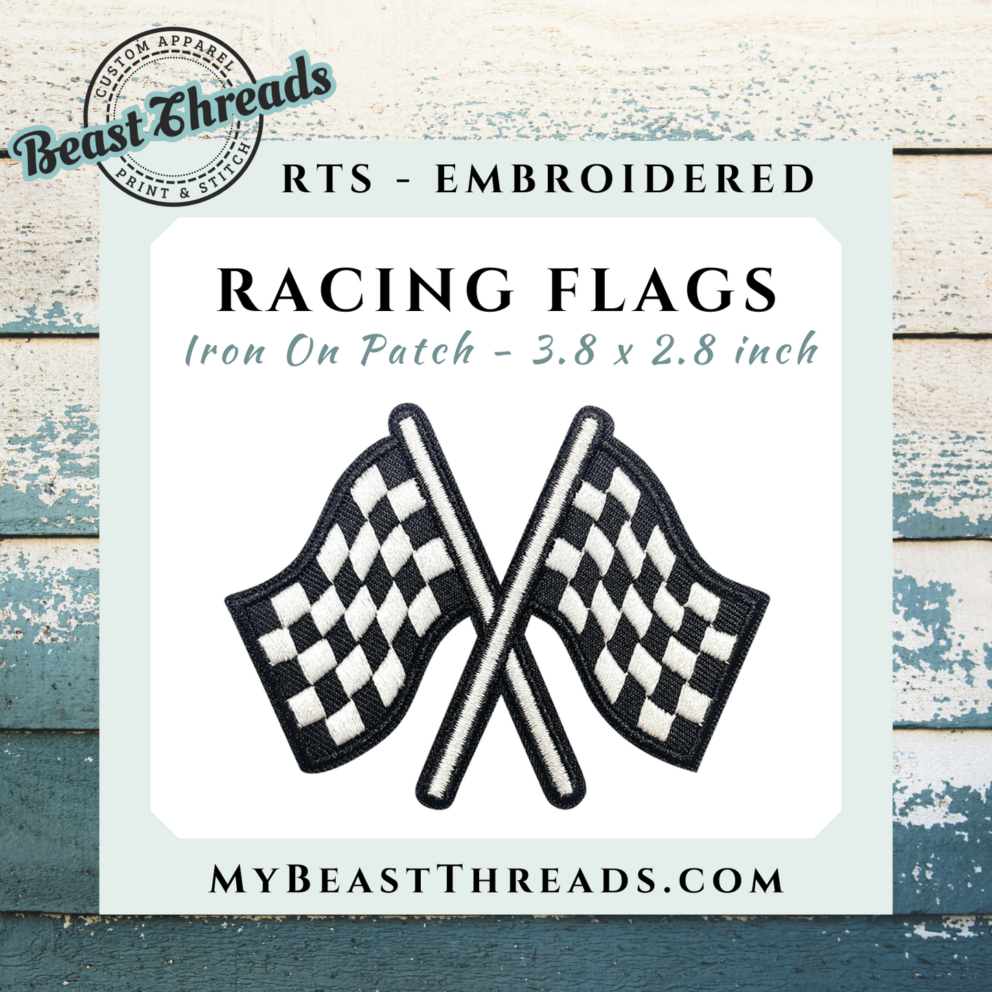 Racing Flags Embroidered Patch- RTS