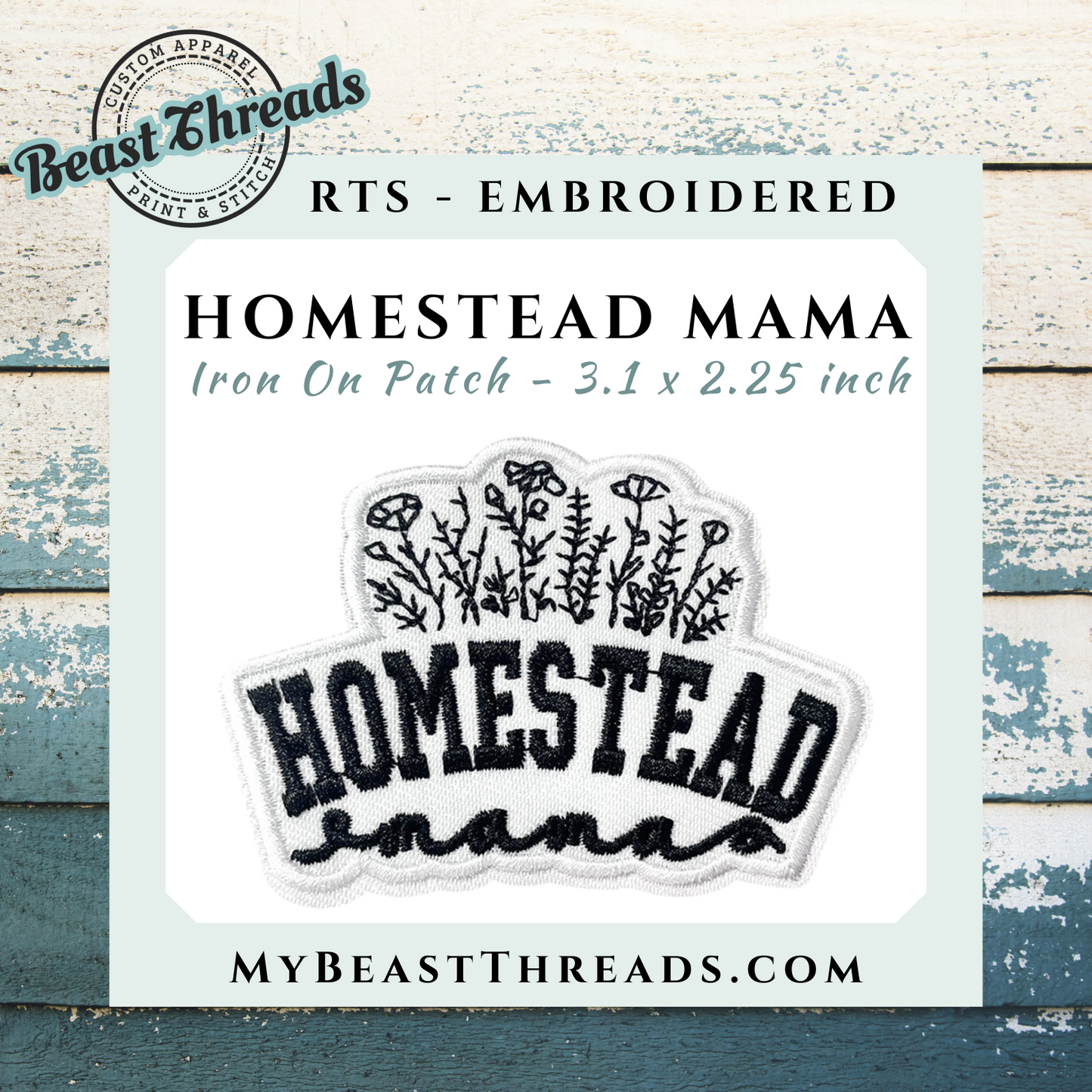 Homestead Mama Embroidered Patch - RTS