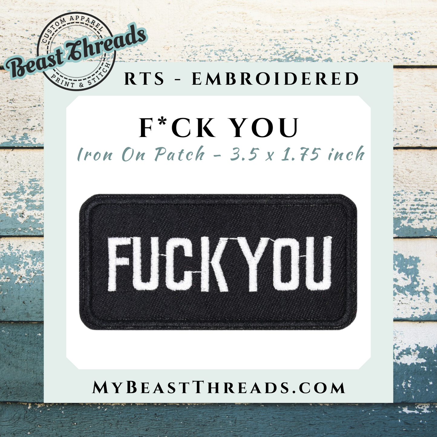 F*ck You Embroidered Patch- RTS