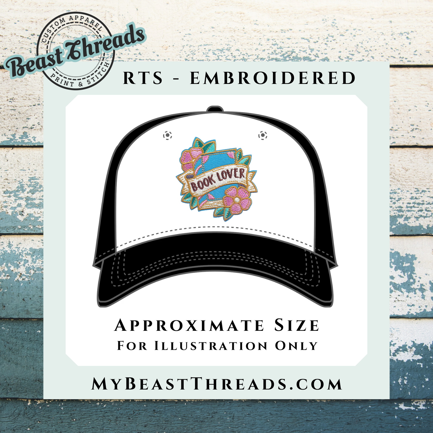 Book Lover in Blue Embroidered Patch- RTS