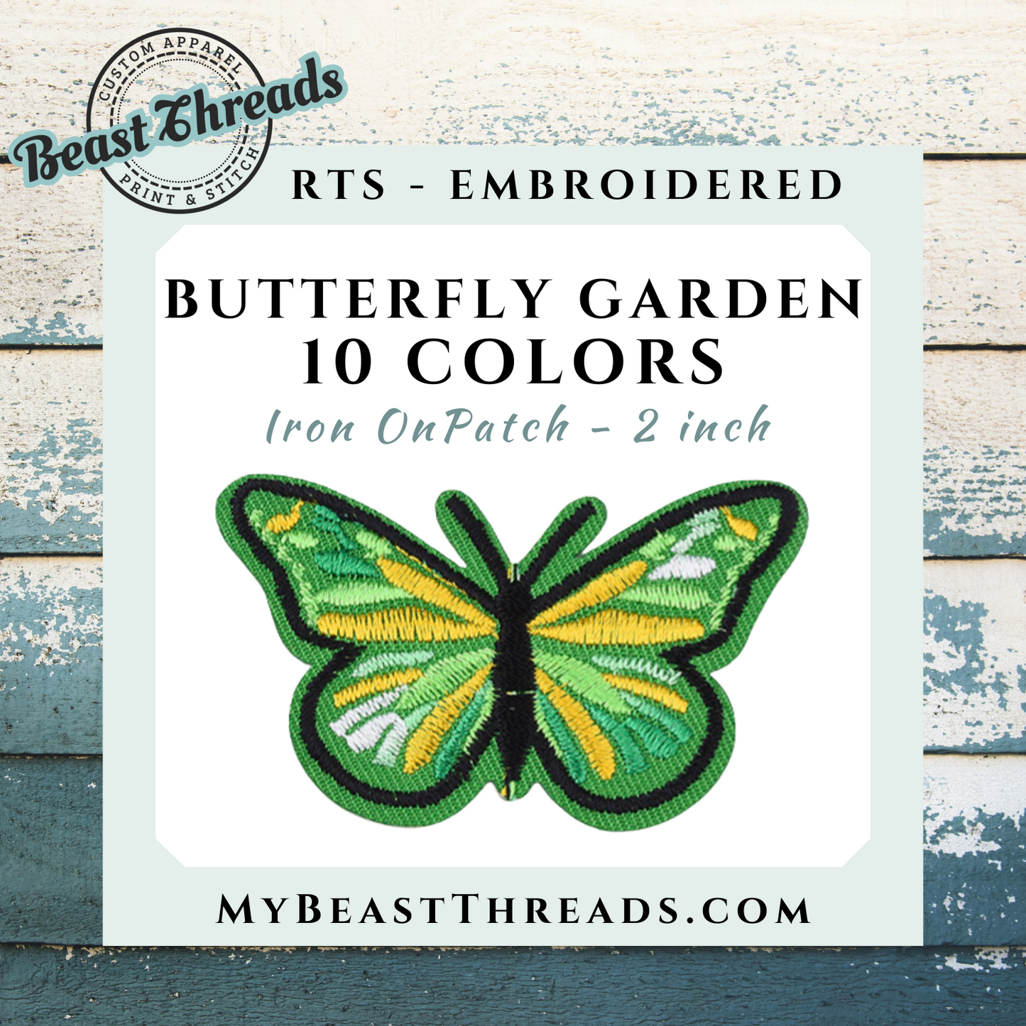 Butterfly Garden Embroidered Patch- RTS