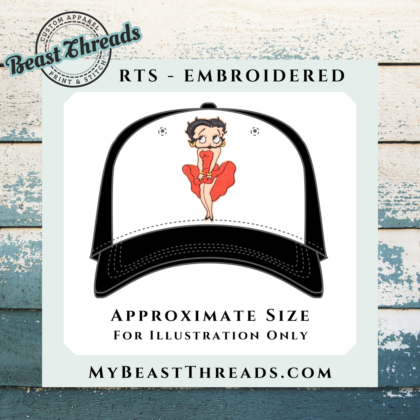 Betty Boop Dress Embroidered Patch- RTS