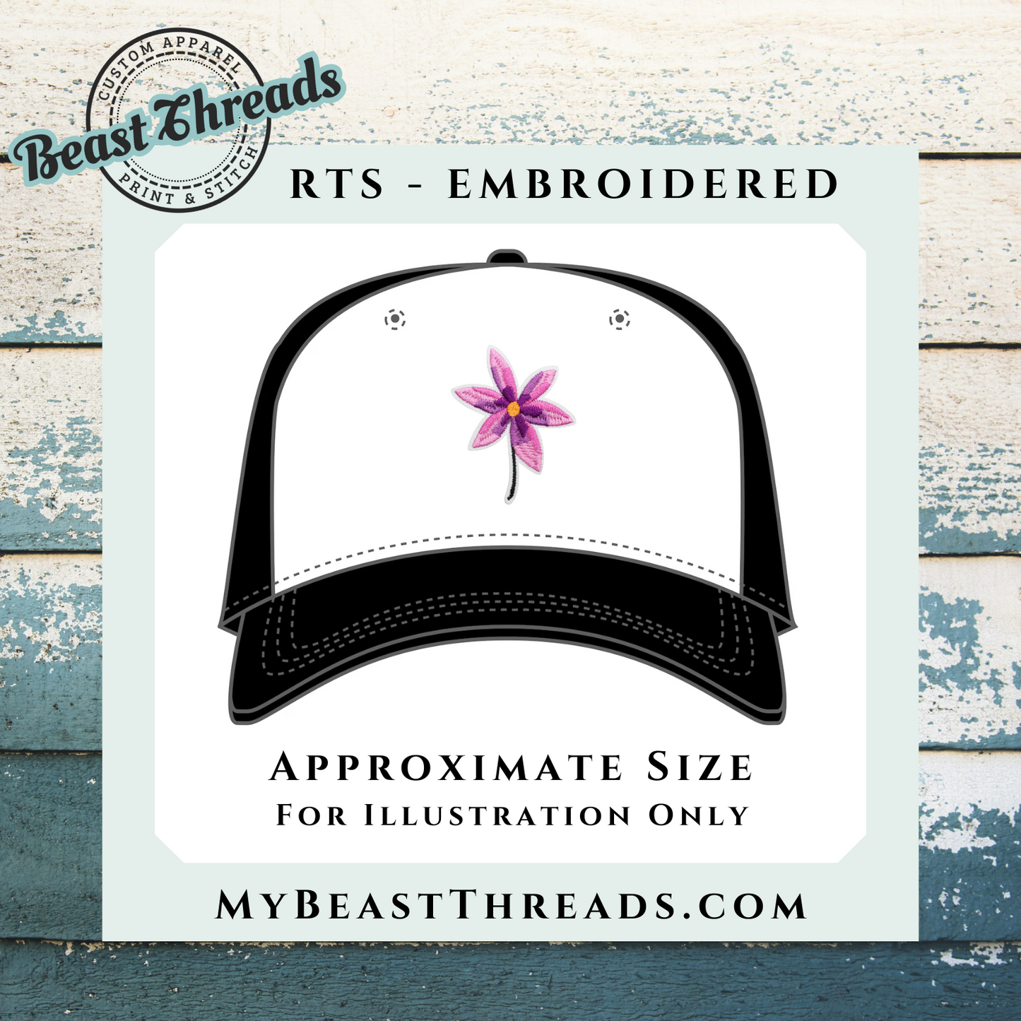 Purple Flower Embroidered Patch- RTS