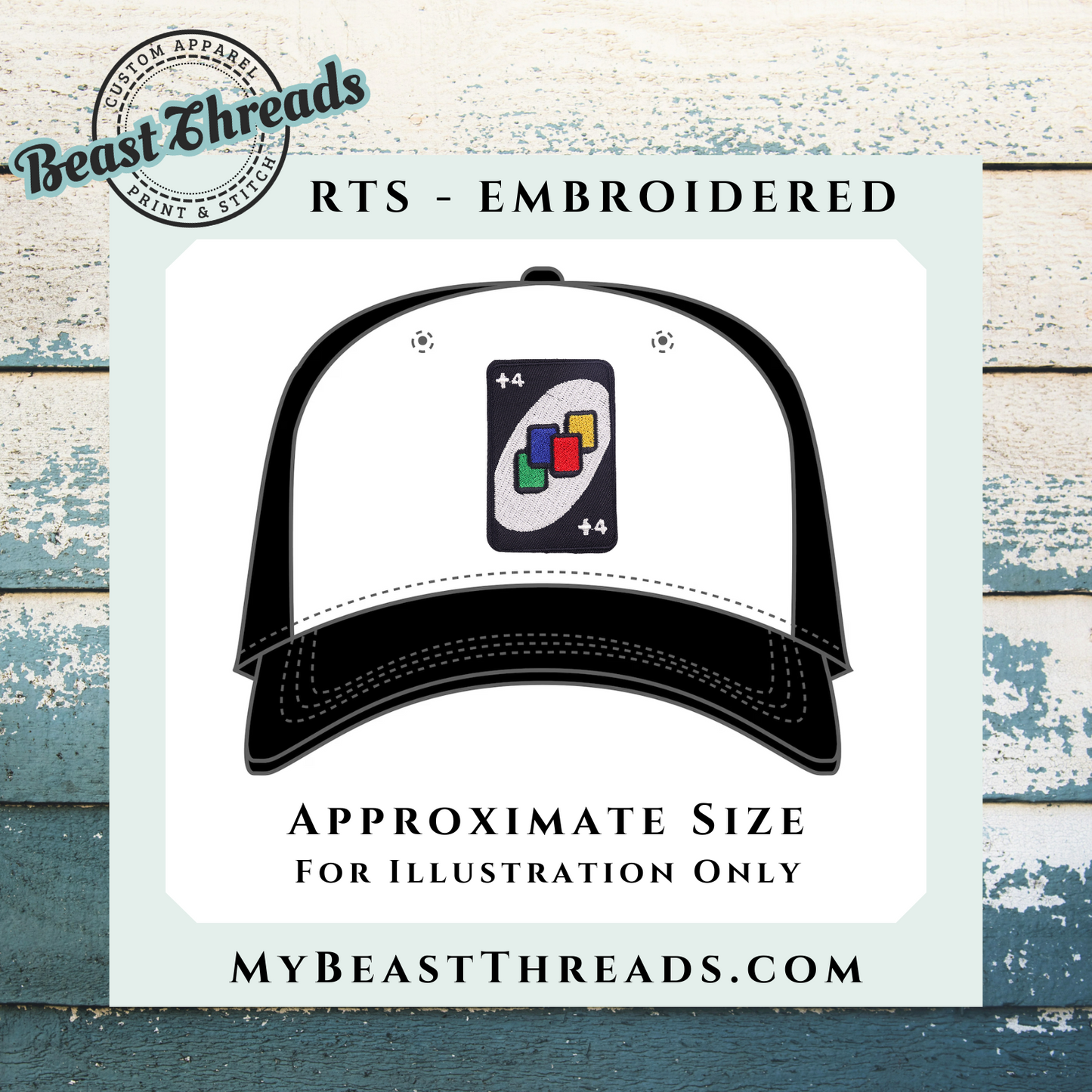 Uno Draw 4 Embroidered Patch - RTS