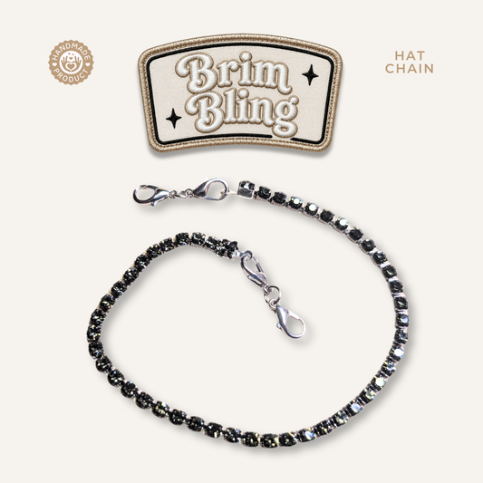 Gunmetal Rhinestone 4mm - 11 Inch Hat Chains