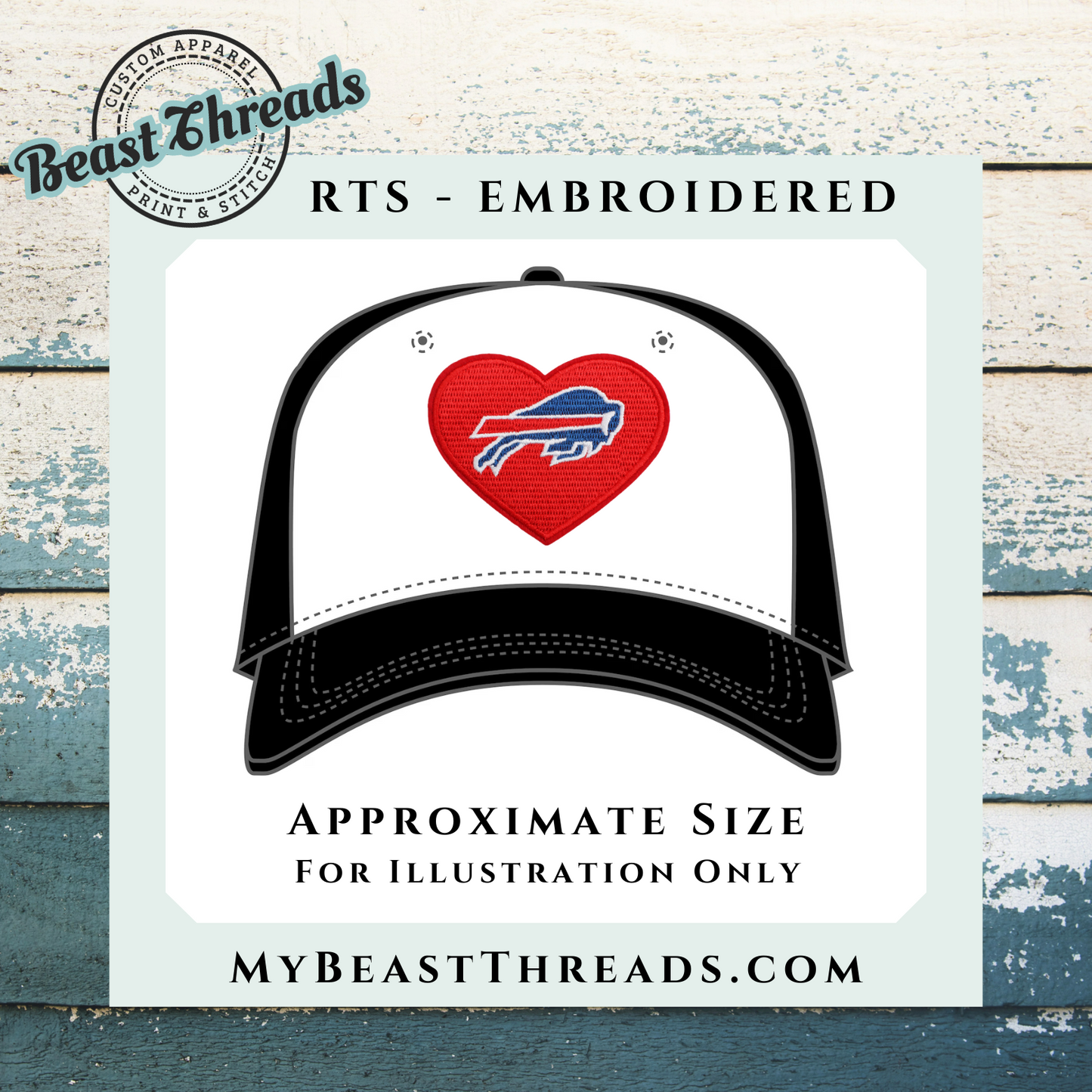 Bills Heart Embroidered Patch- RTS
