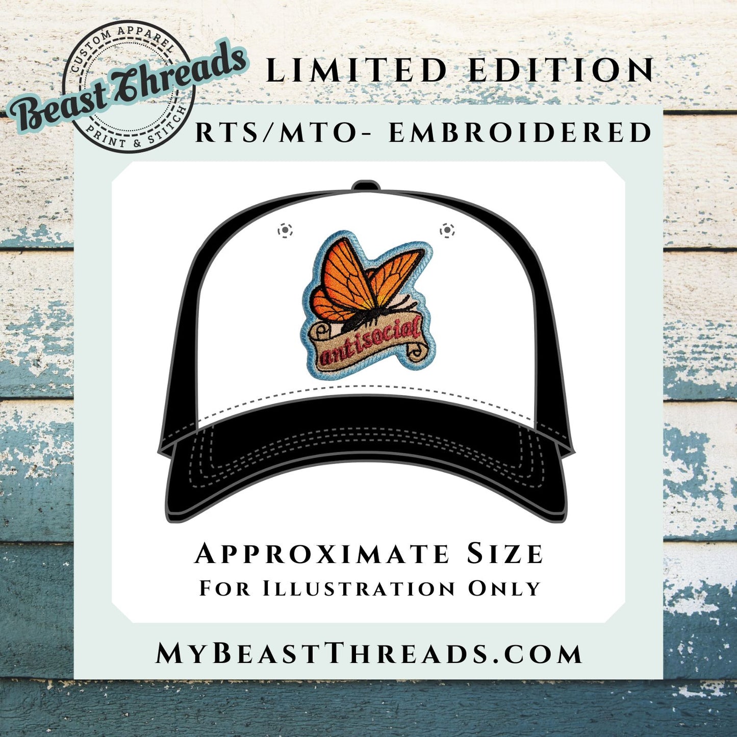 Antisocial Butterfly Embroidered Patch - RTS/MTO