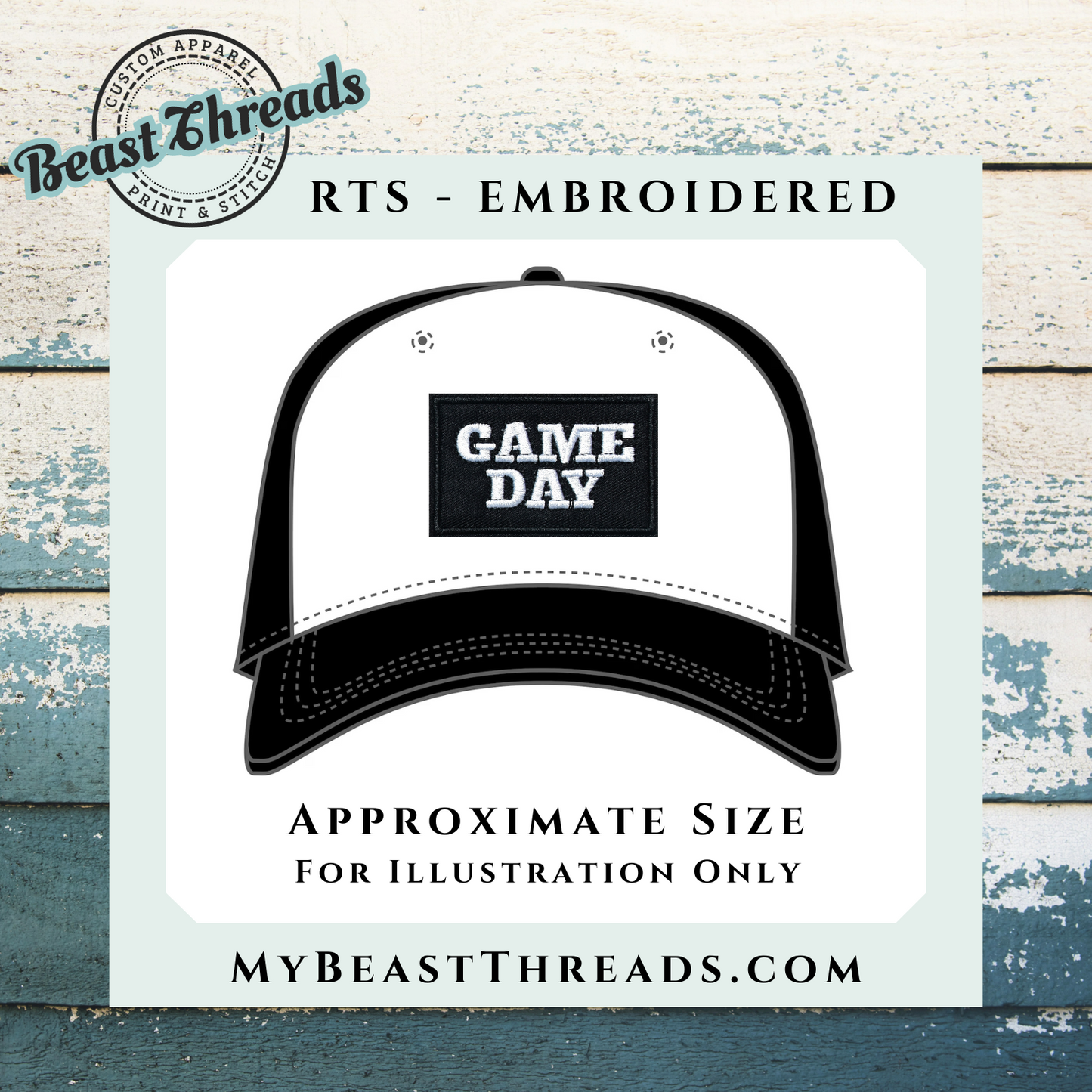 Game Day B&W Embroidered Patch- RTS