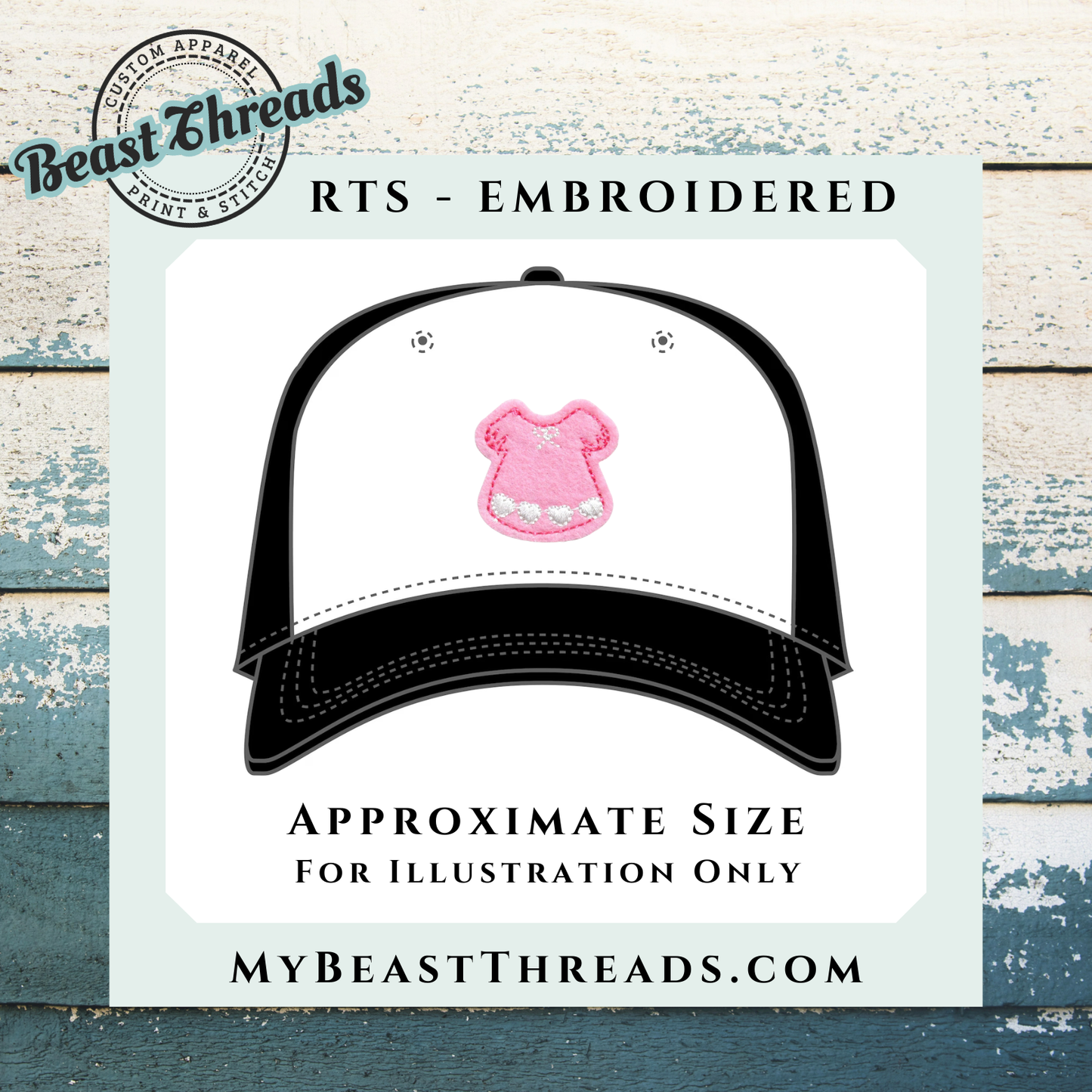 Baby Pink Shirt Embroidered Patch- RTS