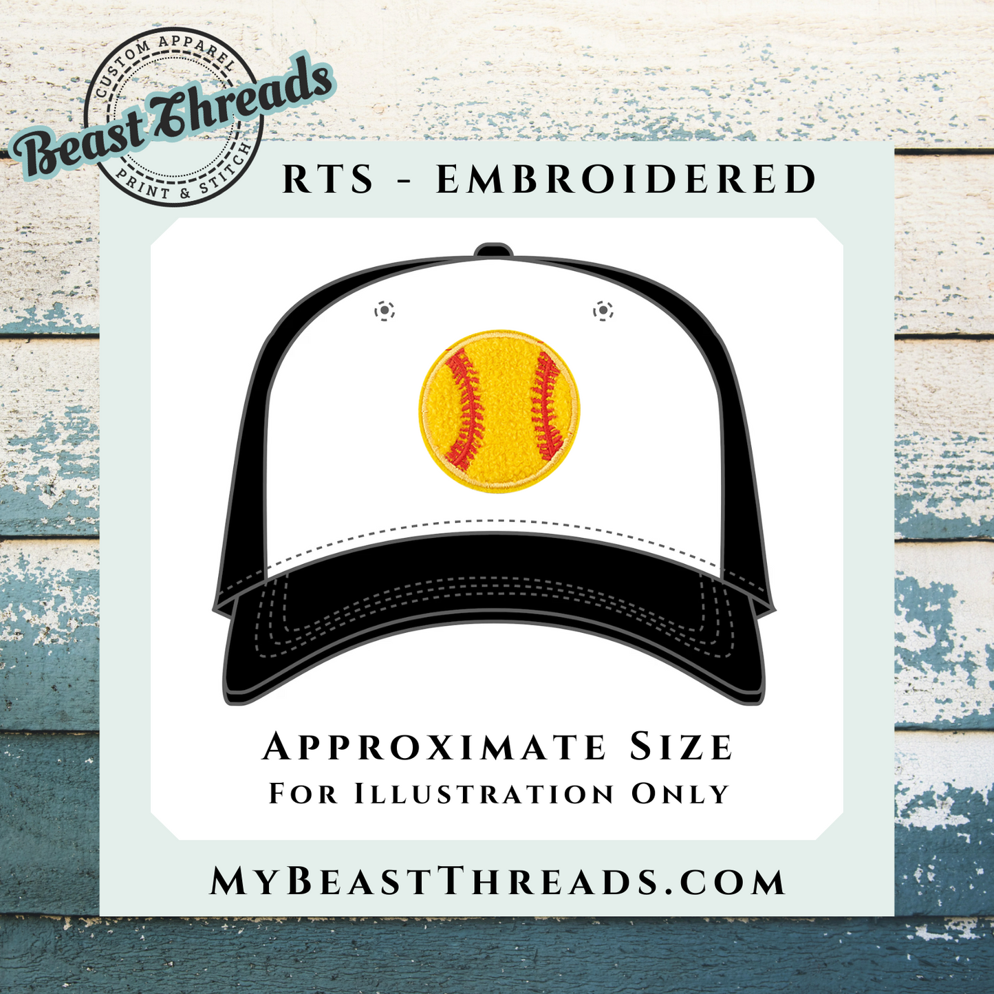 Softball Embroidered Patch - RTS