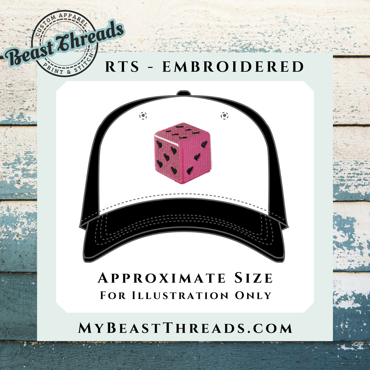 Pink Dice Embroidered Patch- RTS