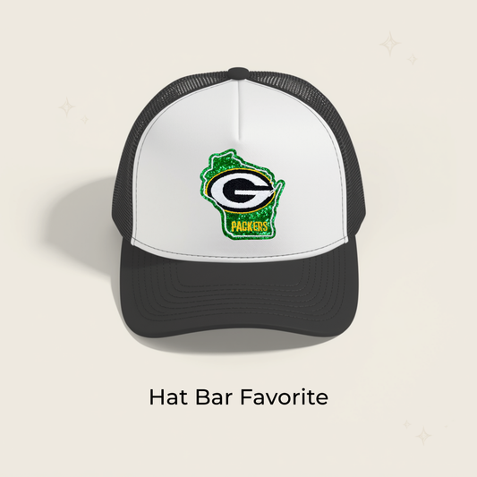 Green Bay Packers State Glitter Embroidered Patch