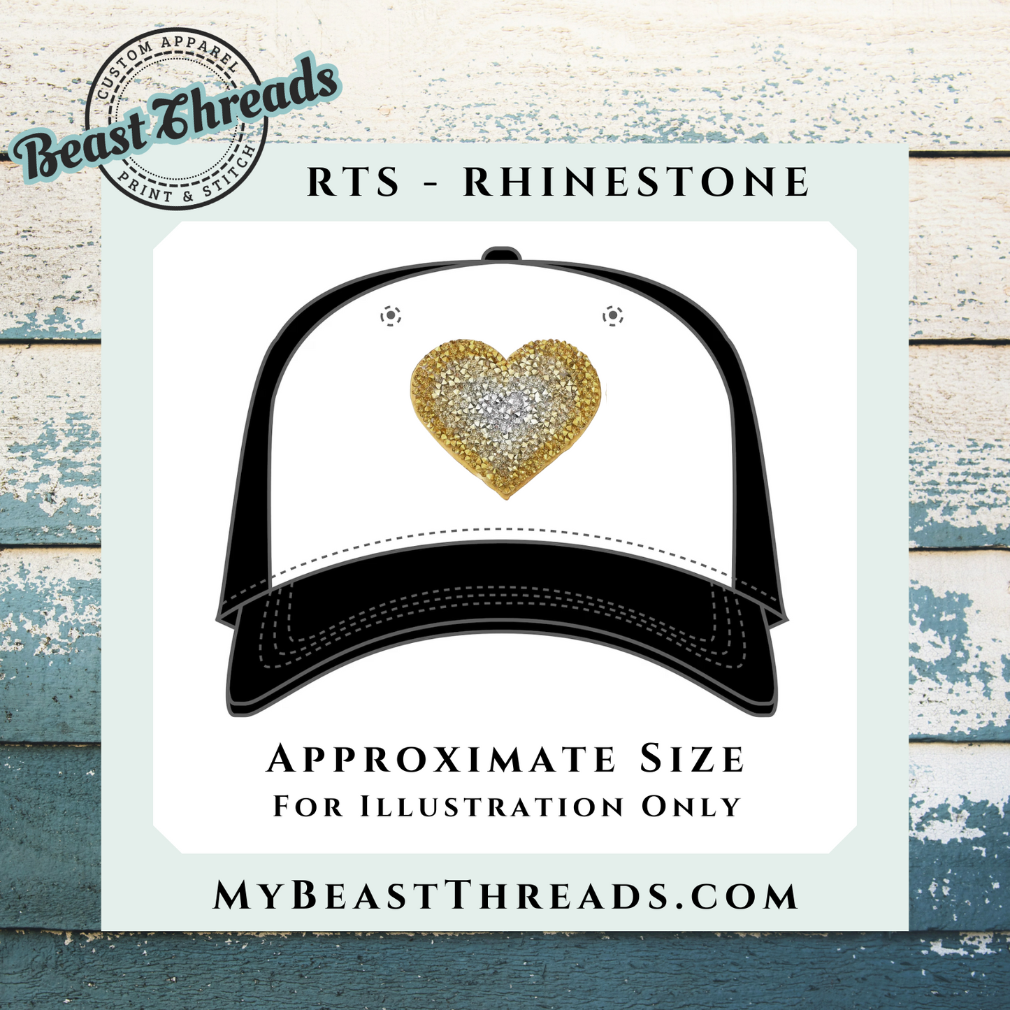 Yellow Heart Rhinestone Patch- RTS