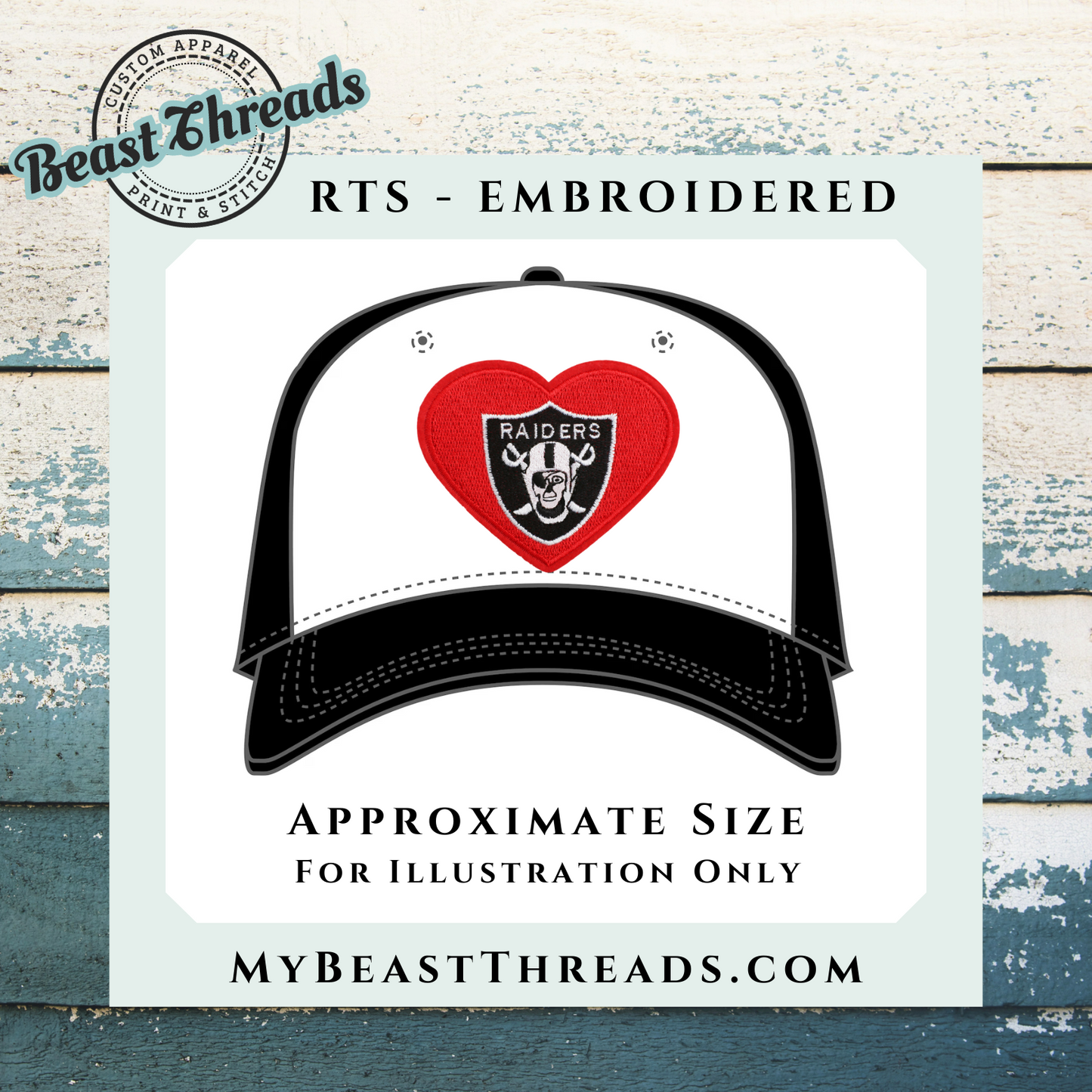 Raiders Heart Embroidered Patch- RTS
