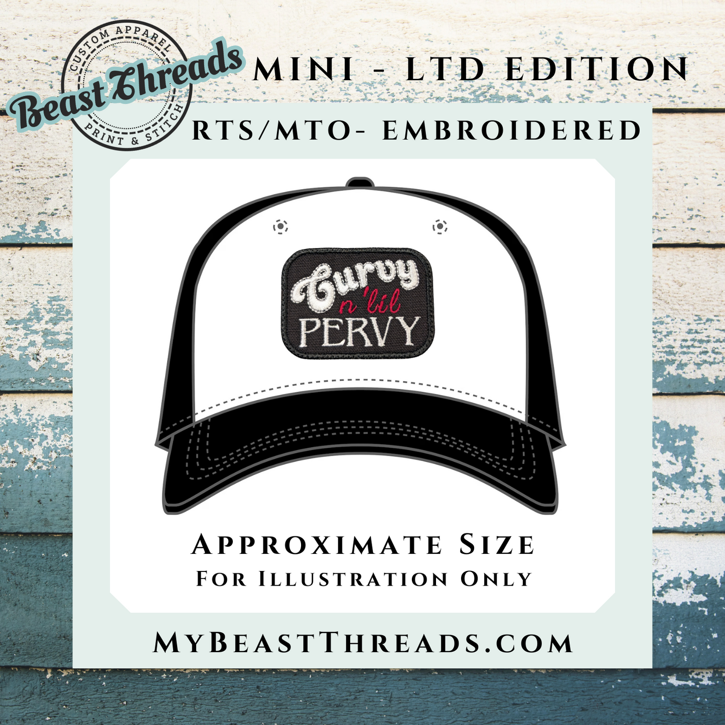 Curvy n lil Pervy Embroidered Patch - RTS/MTO