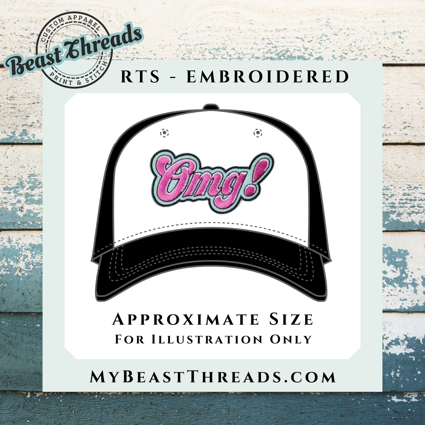 Retro OMG! Embroidered Patch- RTS