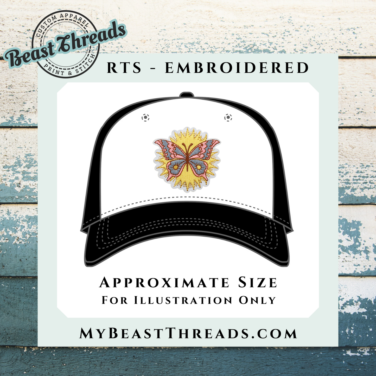 Boho Butterfly Embroidered Patch- RTS