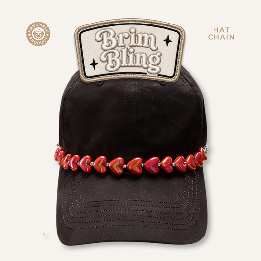 Jumbo Red Hearts - 11 Inch Hat Chain