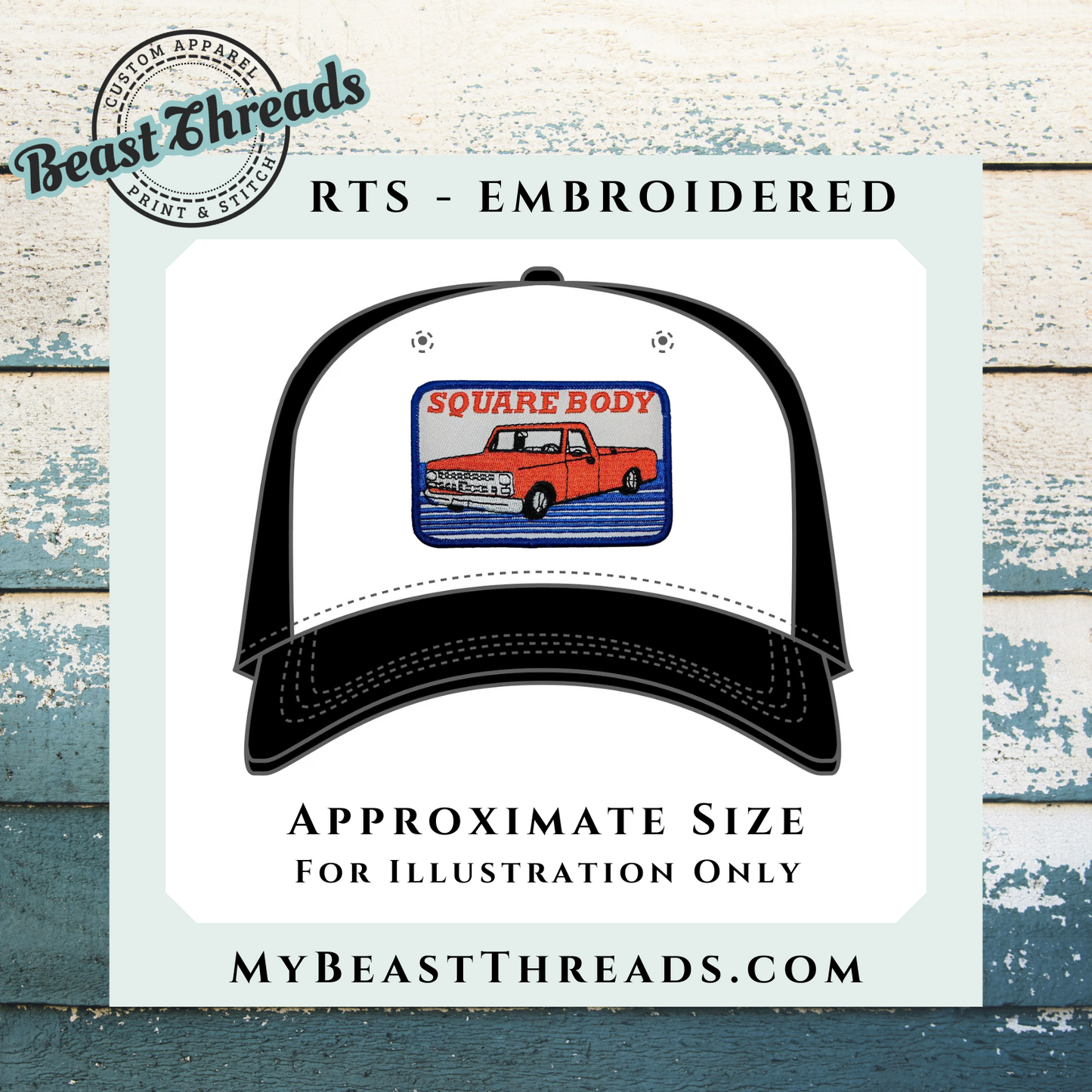 Square Body Embroidered Patch- RTS