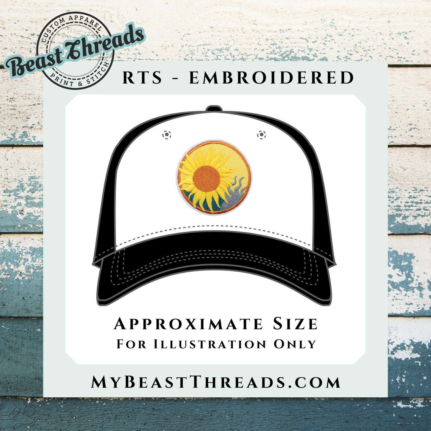 Boho Sunflower Embroidered Patch- RTS
