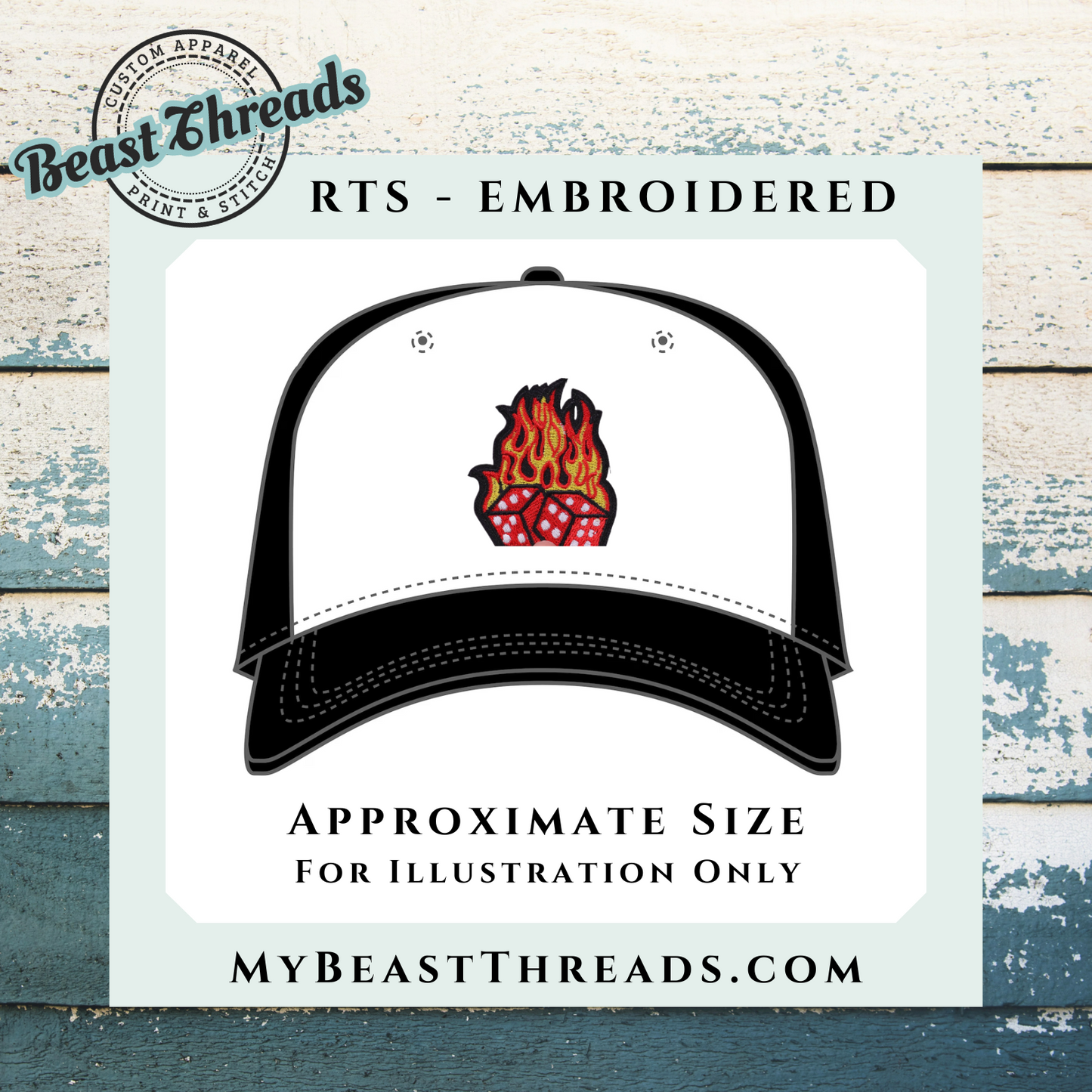Fire Dice Embroidered Patch- RTS