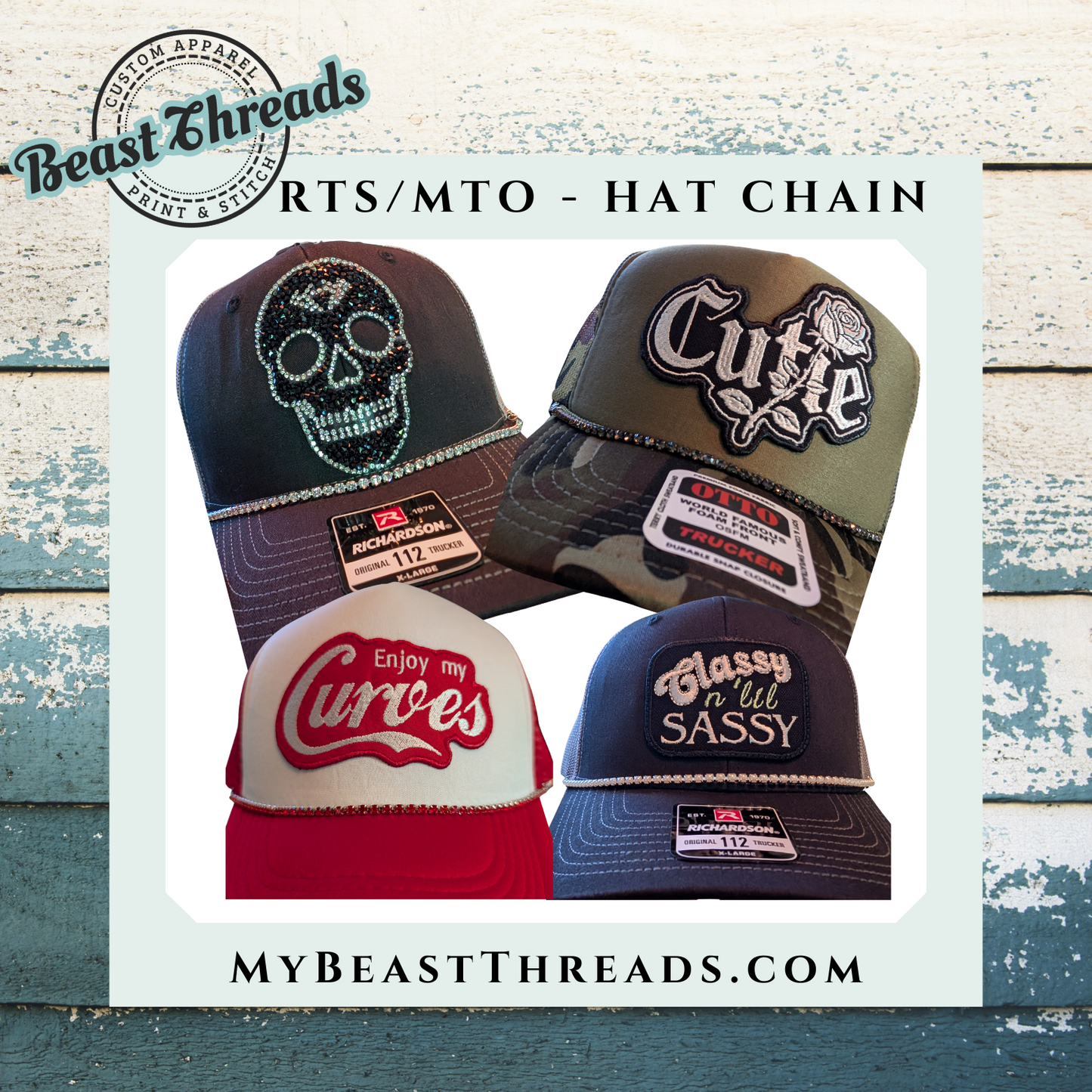 4mm - 10 Inch Hat Chains