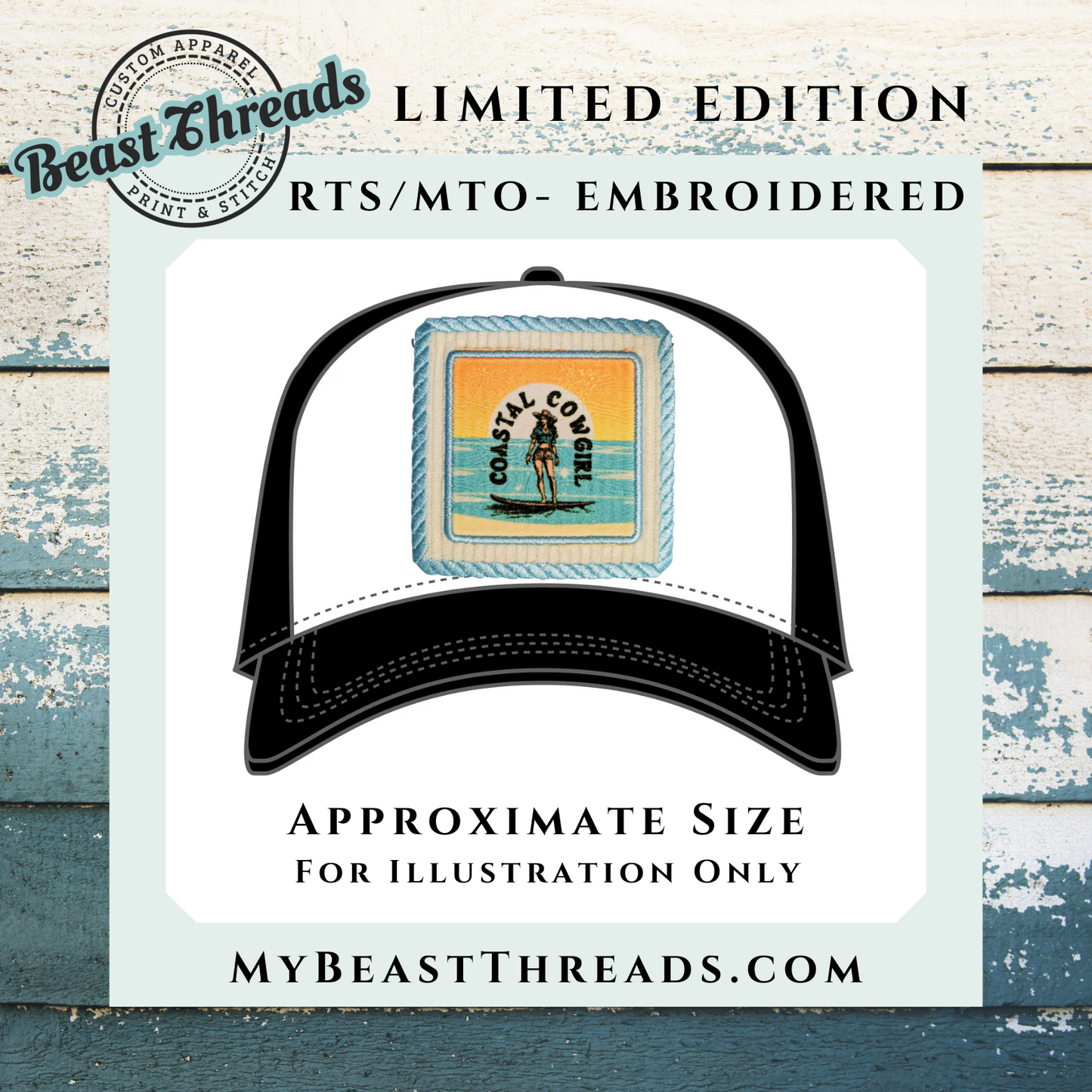 Coastal Cowgirl Embroidered Patch - RTS/MTO