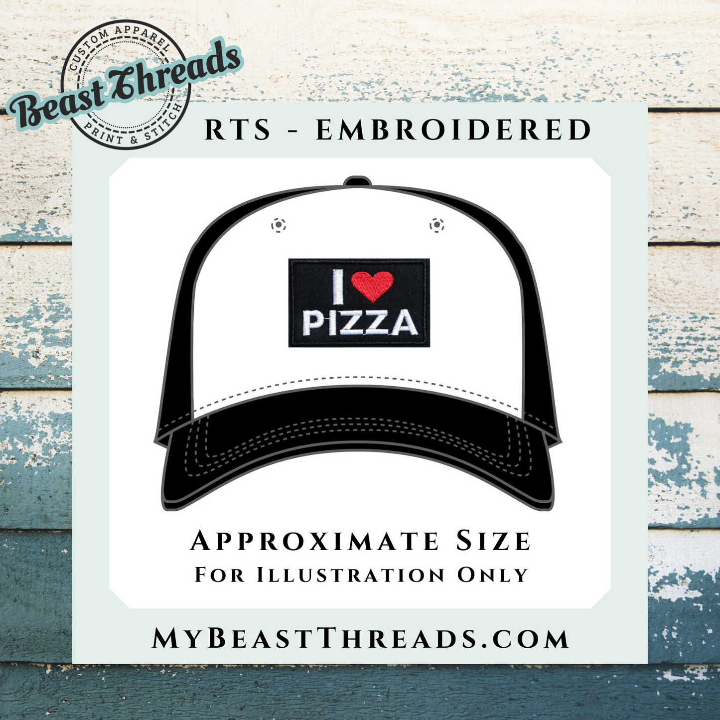I Love Pizza Embroidered Patch - RTS