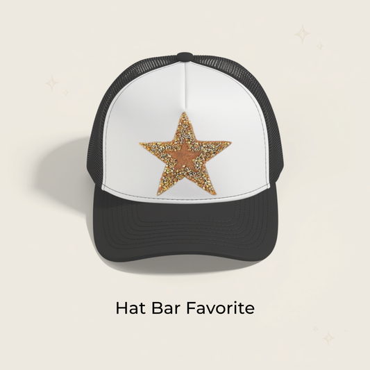 Gold Star Rhinestone Patch- RTS
