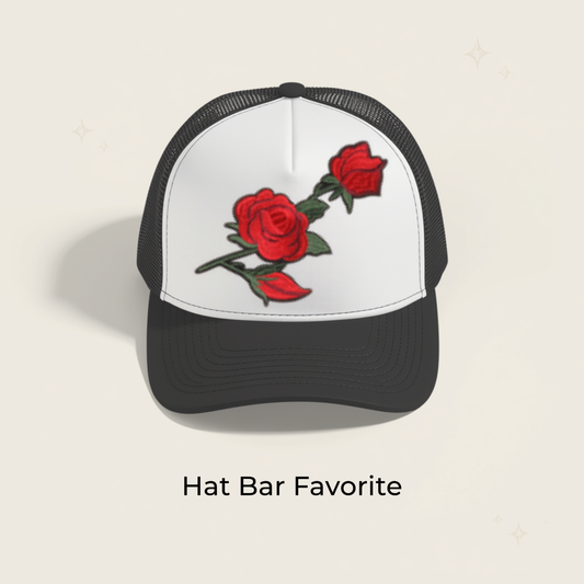 Red Rose Swag Embroidered Patch- RTS