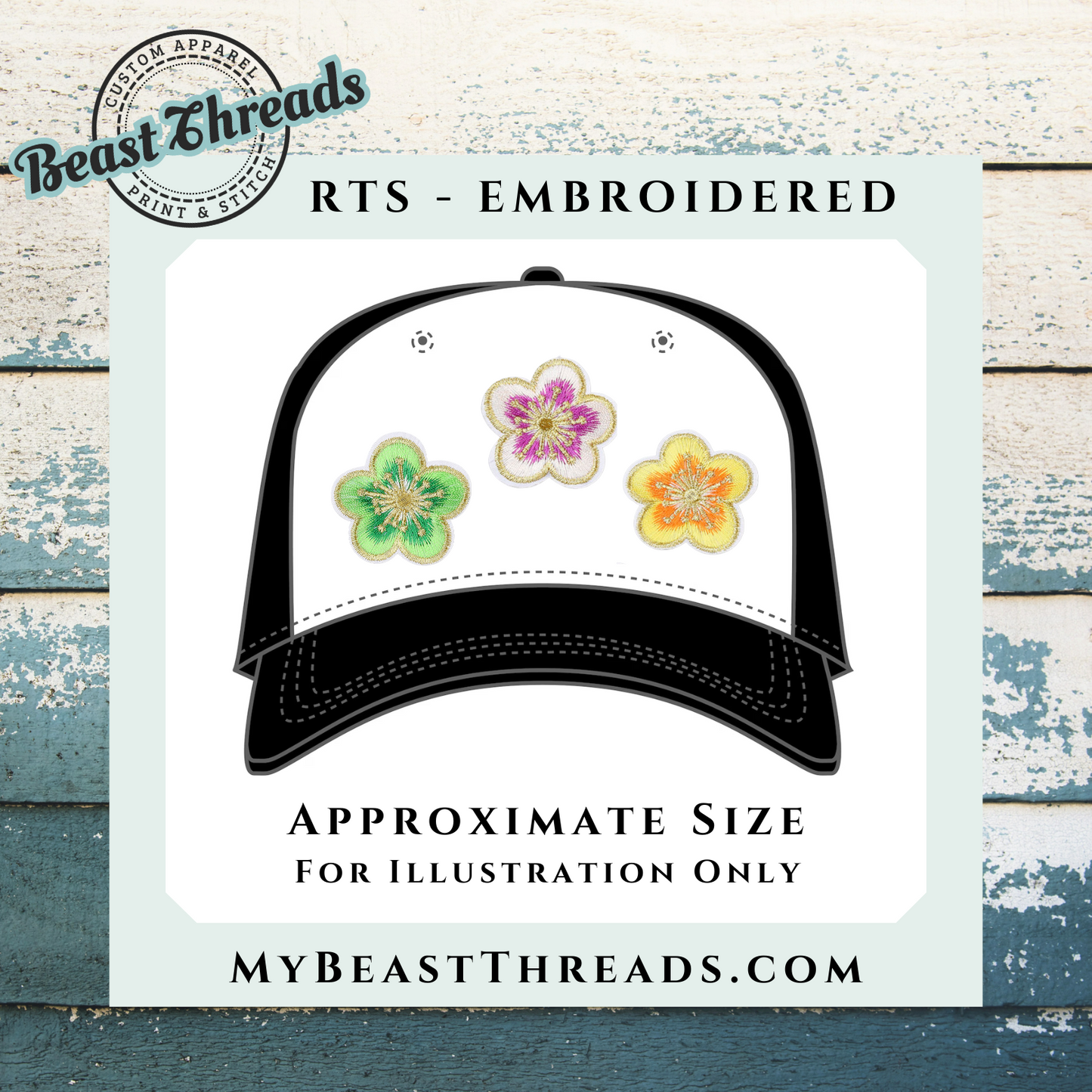Tropical Flower Embroidered Patch- RTS