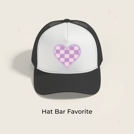 Checkered Heart Embroidered Patch- RTS
