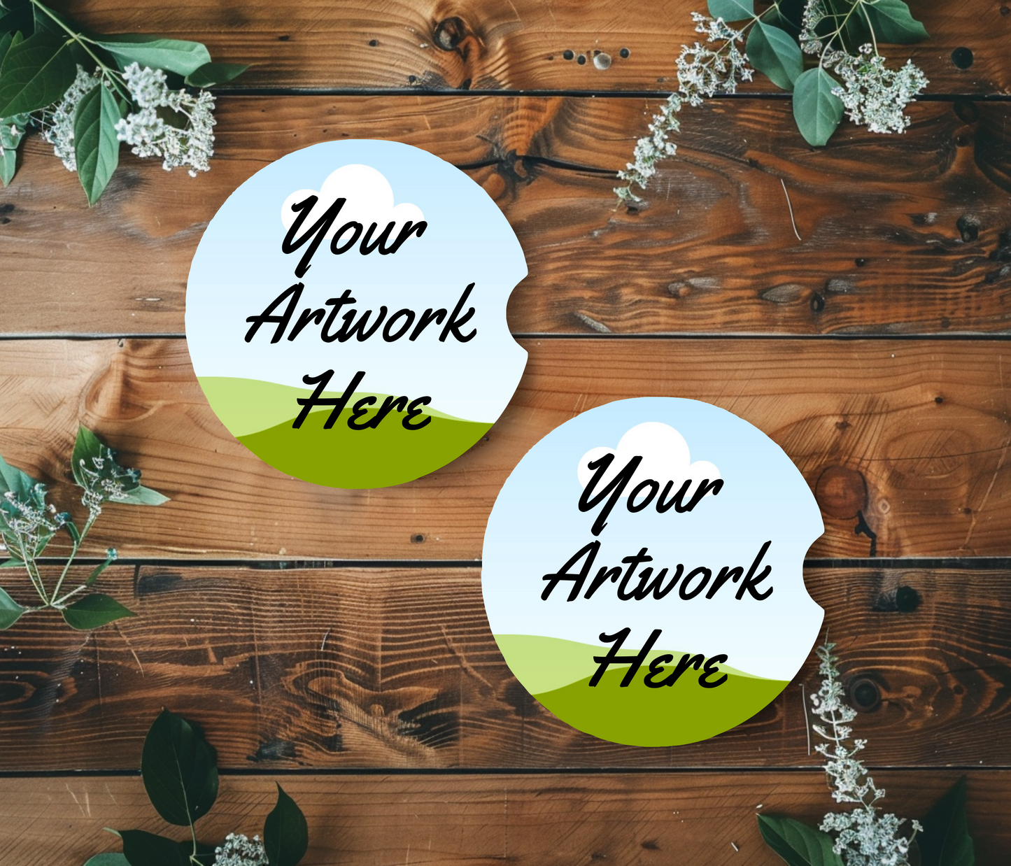 Car Coaster Set of 2 - Your Artwork Custom - Retail Box Included