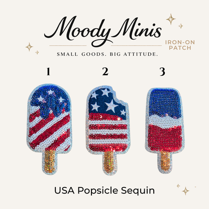 USA Popsicle Sequin Embroidered Patch
