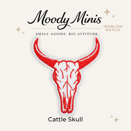 Cattle Skull Embroidered Patch- RTS