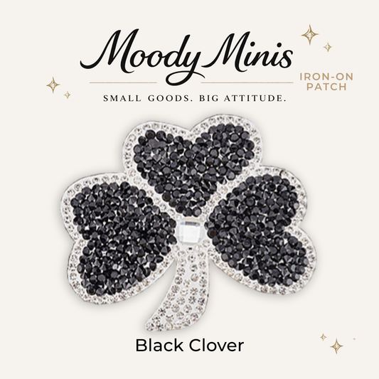 Black Clover Rhinestone Patch- RTS