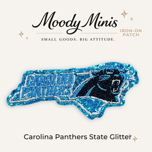 Carolina Panthers State Glitter Embroidered Patch