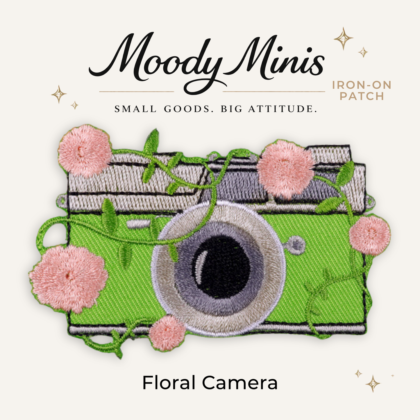Floral Camera Embroidered Patch- RTS