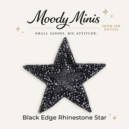 Black Star Rhinestone Patch- RTS