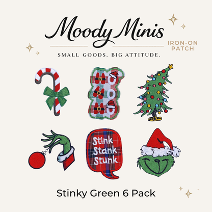 Stinky Green Man 6 Pack Embroidered Patch- RTS