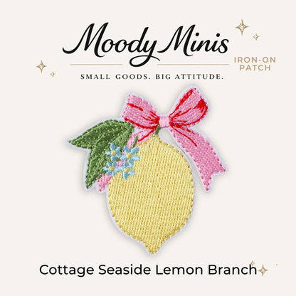 Cottage Seaside Lemon Branch Embroidered Patch